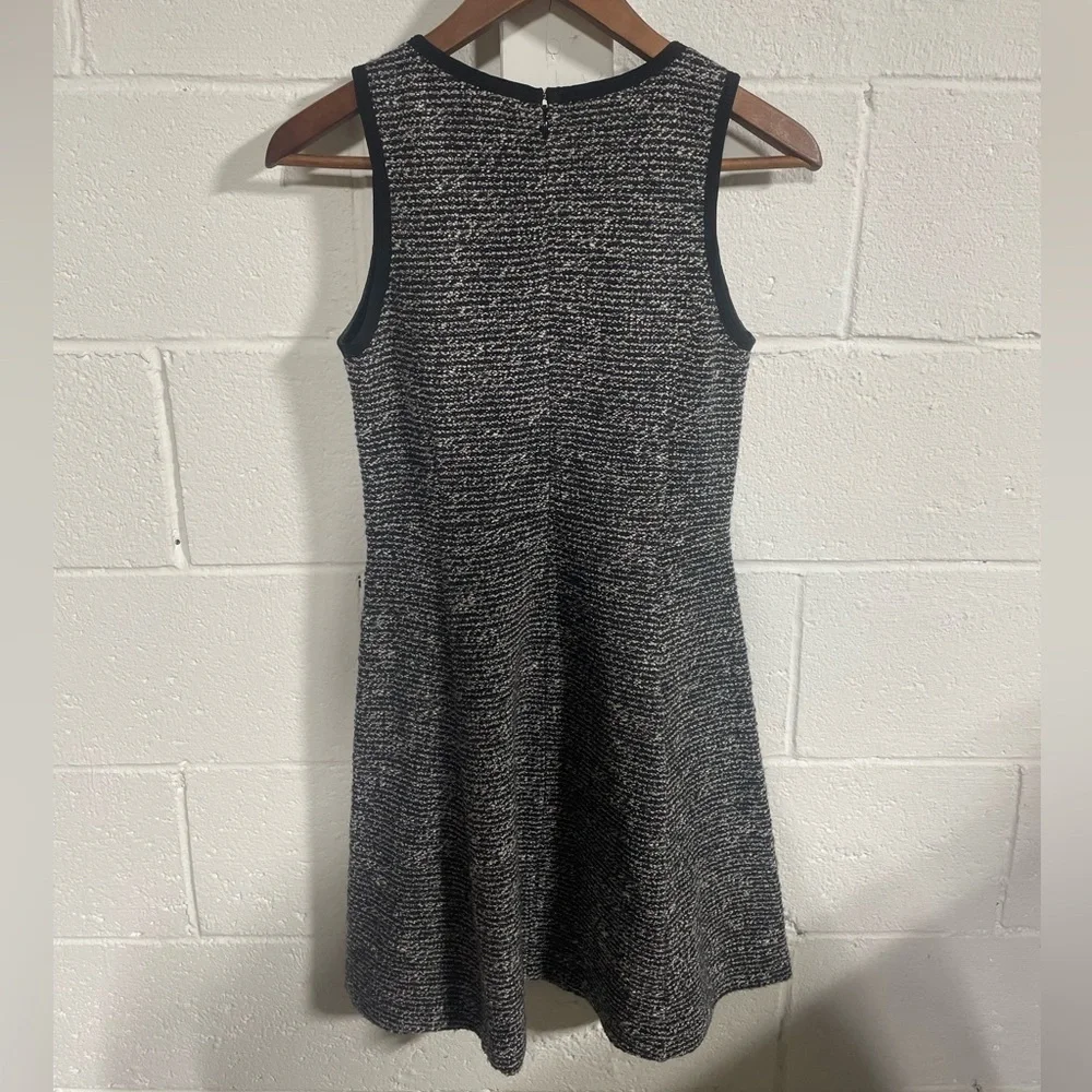 J.Crew Black|White Tweed Wool Blend Sleeveless Flare Dress Sz 0